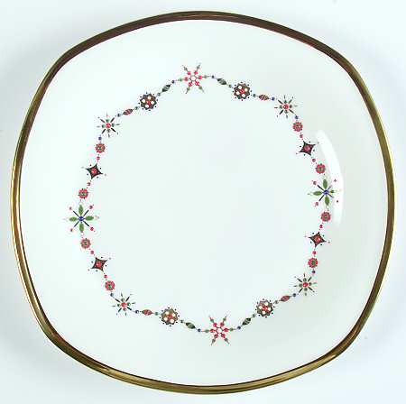 Eternal White Christmas Square Salad Plate