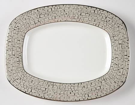 June Lane (Platinum Trim) Underplate for Gravy Boat
