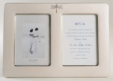 June Lane (Platinum Trim) Invitation Frame (Holds a 5x7 Invitation & Photo)