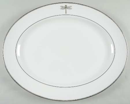 June Lane (Platinum Trim) 16" Oval Serving Platter
