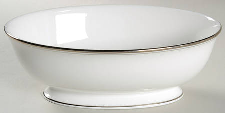 Library Lane Platinum 9" Oval Vegetable Bowl