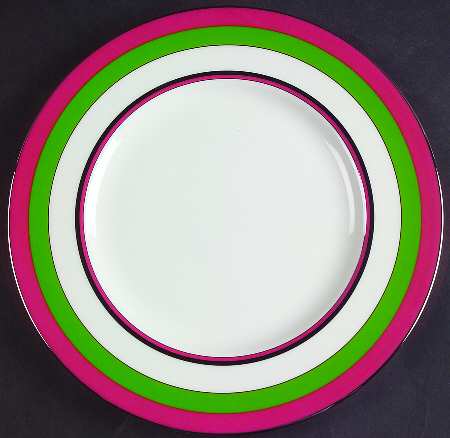 Library Lane Pink Accent Luncheon Plate