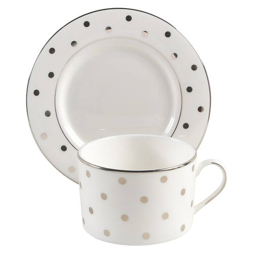 Larabee Road Platinum Flat Cup & Saucer Set