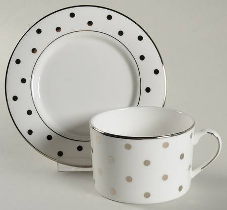 Larabee Road Platinum Flat Cup & Saucer Set