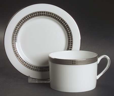 Noel Platinum Flat Cup & Saucer Set by Lenox