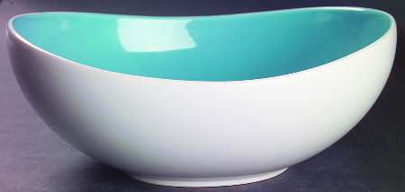 Summer Circle Aqua 10" Oval Vegetable Bowl