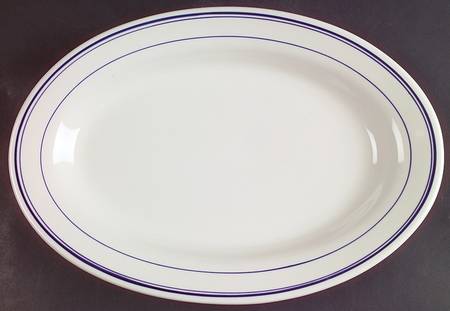 Blue Band (Blue Rings) 13" Oval Serving Platter