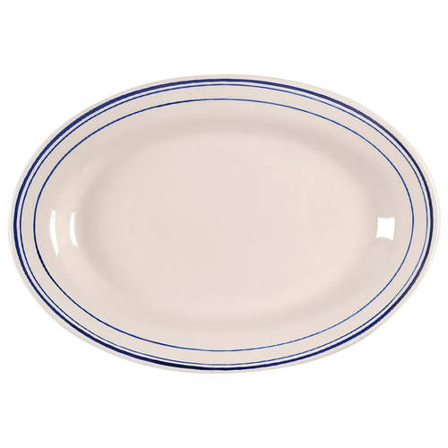 Blue Band (Blue Rings) 12" Oval Serving Platter