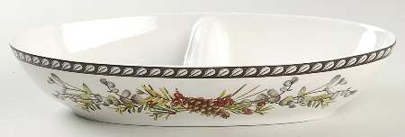 Etchings Accessories 11" Oval Divided Vegetable Bowl by Lenox