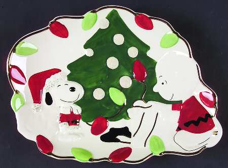 Snoopy's Christmas Canape Plate
