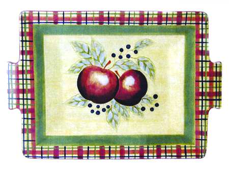 Apple Tartan 19" Rectangular Serving Platter