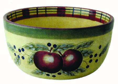 Apple Tartan 10" Round Vegetable Bowl