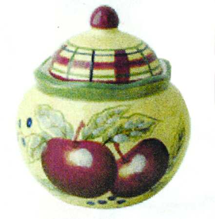 Apple Tartan Sugar Bowl & Lid