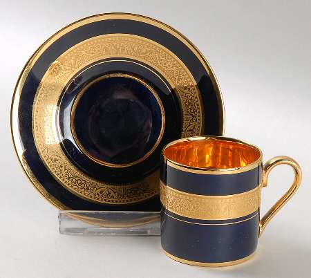 Madame Pompadour Flat Demitasse Cup & Saucer Set