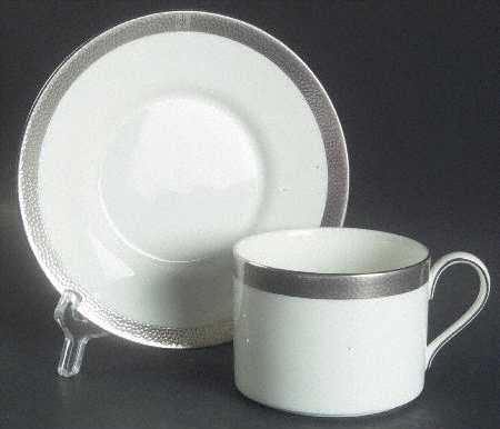 Hewitt Platinum Flat Cup & Saucer Set