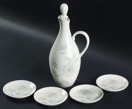Money Tree Oil Jar/Cruet with 4 Dipping Bowls
