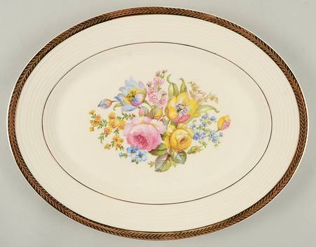 Egert Rose Trophy 13" Oval Serving Platter by Leigh Potters