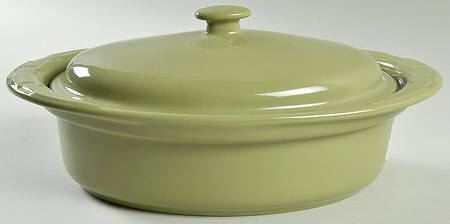 Woven Traditions Sage 3 Quart Oval Covered Casserole