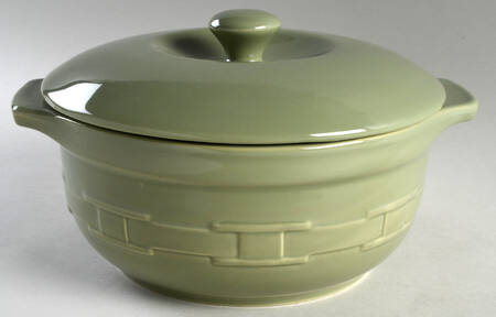 Woven Traditions Sage 4 Quart Round Covered Casserole