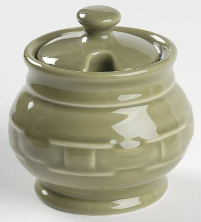 Woven Traditions Sage Sugar Bowl & Lid