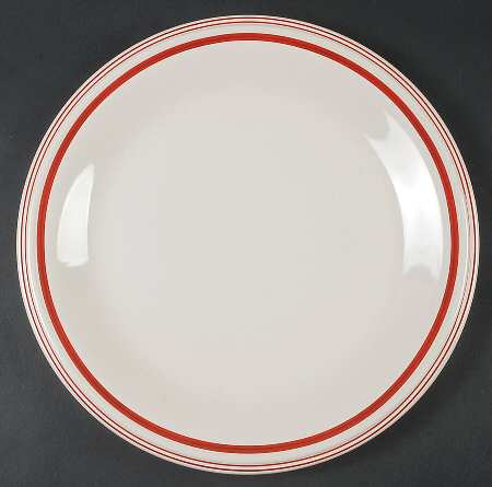 Cafe Stripe Red 12" Chop Plate (Round Platter)