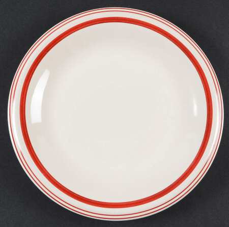 Cafe Stripe Red Salad Plate
