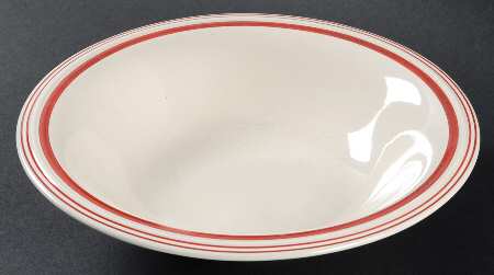 Cafe Stripe Red 9" Round Vegetable Bowl