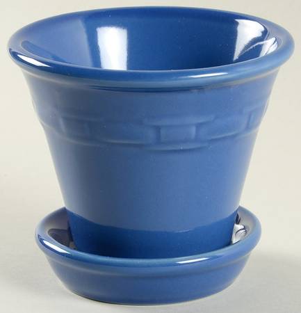 Woven Traditions Cornflower 3" Flower Pot & Underplate