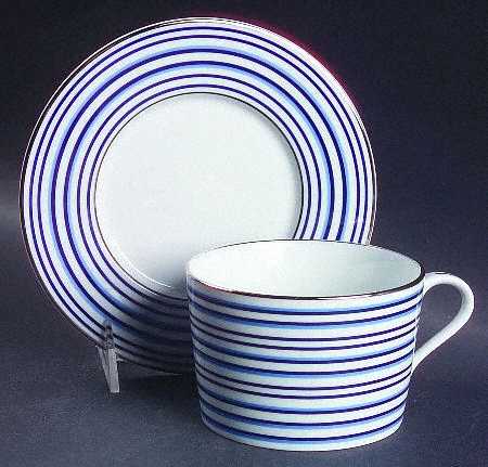 Regatta Stripe Breakfast Cup & Saucer Set