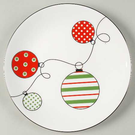 Merry and Bright Ornament Dessert/Pie Plate