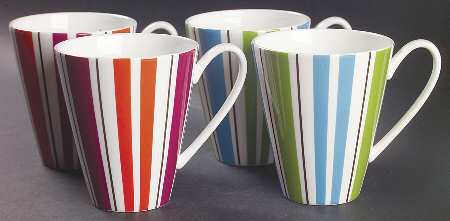 Collins Stripe Mug (2 each MUGM1 & MUGM2) - Set of 4