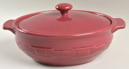 Woven Traditions Paprika 2 Qt Round Covered Casserole