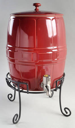Woven Traditions Paprika Beverage Server & Metal Stand