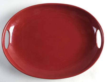 Woven Traditions Paprika 15" Oval Handled Tray