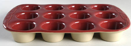 Woven Traditions Paprika Large Muffin Pan, Hold 12 Muffins