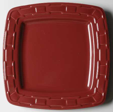 Woven Traditions Paprika Square Dinner Plate