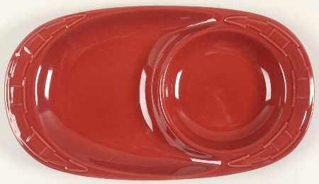 Woven Traditions Paprika Oval Snack Tray