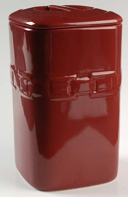 Woven Traditions Paprika Large Square Canister & Lid
