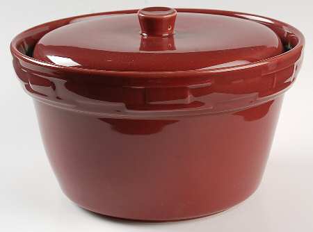 Woven Traditions Paprika 2 Qt Round Covered Casserole