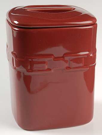 Woven Traditions Paprika Medium Square Canister & Lid