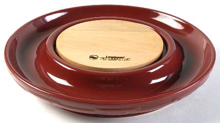 Woven Traditions Paprika Round Cheese & Cracker Tray w/Wood Cutting Board