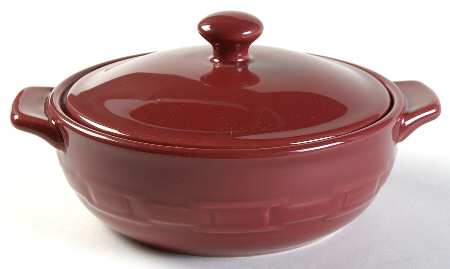 Woven Traditions Paprika 1 Qt Round Covered Casserole