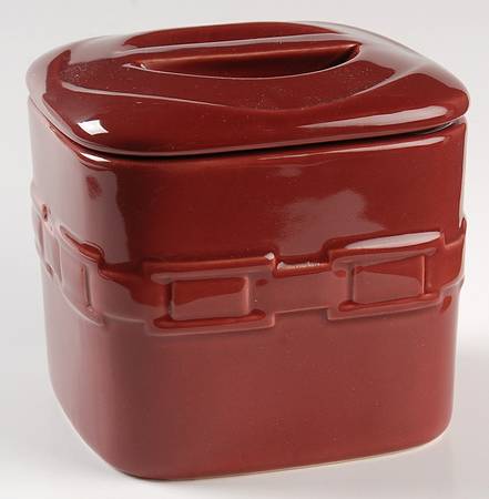 Woven Traditions Paprika Small Square Canister & Lid