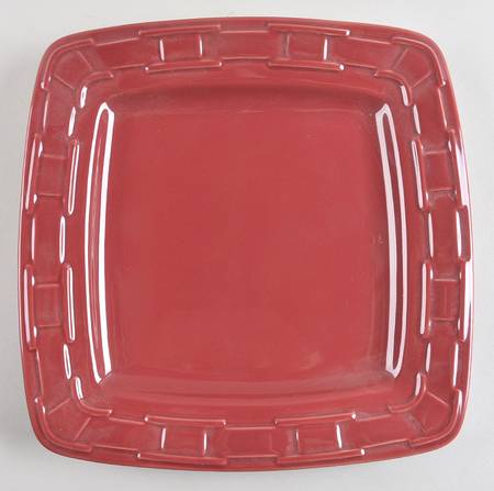 Woven Traditions Paprika Square Dinner Plate
