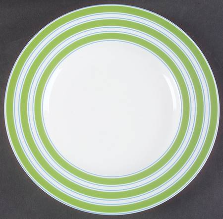 Cays Stripe Green Accent Luncheon Plate