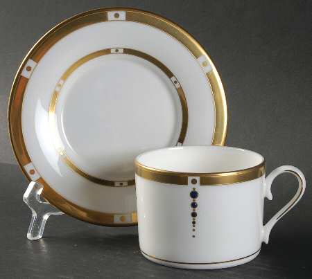 Sapphire Sophisticate Flat Cup & Saucer Set