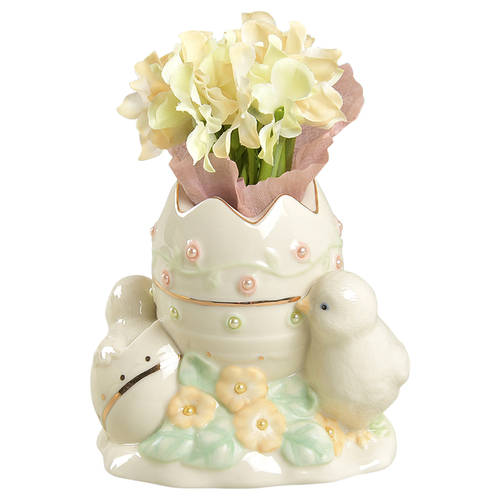 Petals & Pearls Figural Chick Bud Vase