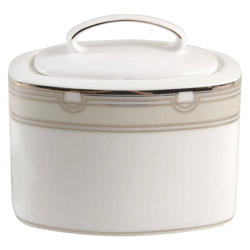 Corona Grove Platinum Sugar Bowl & Lid