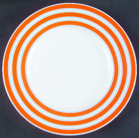 Cays Stripe Orange Accent Luncheon Plate