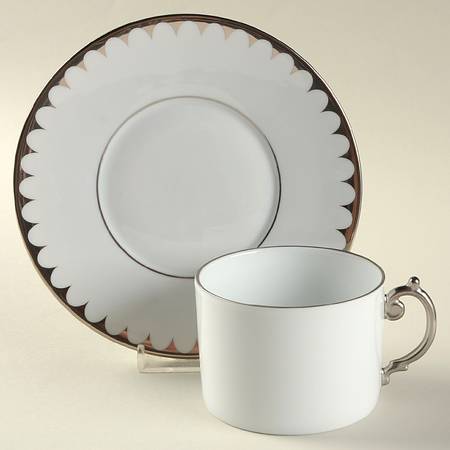 Aegean Platinum Flat Cup & Saucer Set